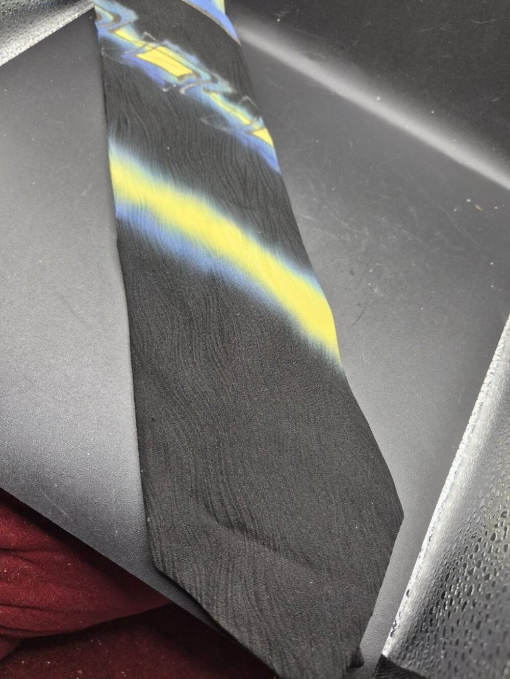 Monterey County-By-The-Sea Hand-Sewn Silk Tie Mens Wearhouse - Black Blue Yellow
